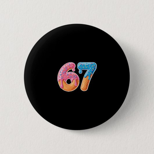 Ijsdruppel Six Seven 6 7 Meme 67 Ronde Button 5,7 Cm (Voorkant)