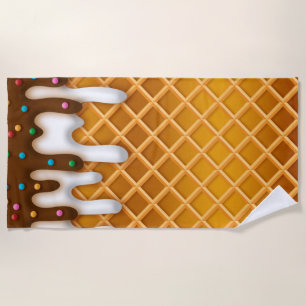 IJsdruppel Wafelhoorn Chocolade En Vanille Strandlaken