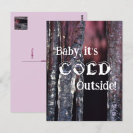 IJsdruppel Zonsopgang-Baby, het is koud buiten! Briefkaart
