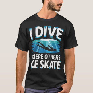 Ijsduik Liefhebber Bevroren Meer Duik Scuba T-shirt