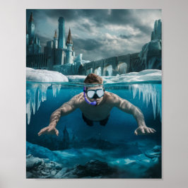 Ijsduiker wacht op de lente poster