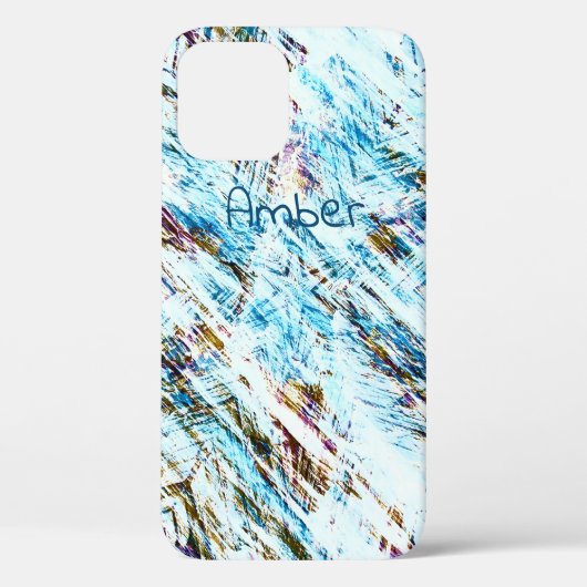 Ijselijk Bedroefd Winter Gestreept Gepersonaliseer Case-Mate iPhone Case (Achterkant)