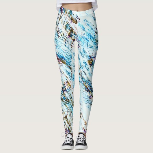 Ijselijk Noodlijdende Winter Gestreept Leggings (Voorkant)