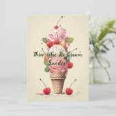 Ijsfantastieke ijssundae verjaardagskaart kaart (Staand voorkant)