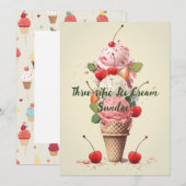 Ijsfantastieke ijssundae verjaardagskaart kaart (Voorkant / Achterkant)