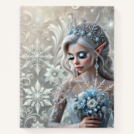 Ijsfeeënbruid – Bevroren Winter Fantasie Portret Notitieboek