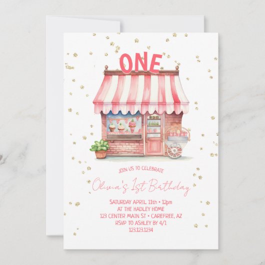 IJsfeest 1e verjaardag Kaart (Voorkant)