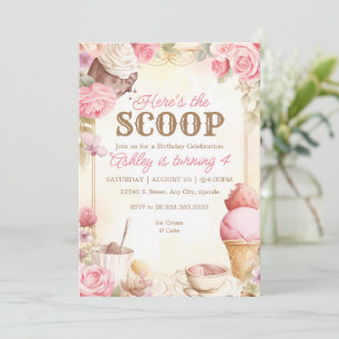 ijsfeest roze ijsje kaart