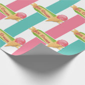 Ijsfeest Verjaardagsfeest Cadeaupapier (Hoek)