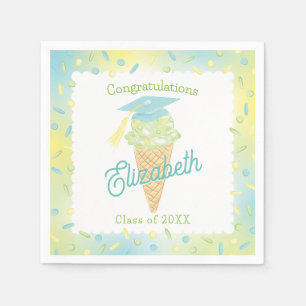 Ijsfeestje Afstudeerfeest Blauw Groen Servet