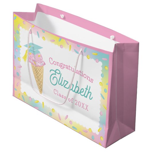 Ijsfeestje Afstudeerfeest Groot Cadeauzakje (Voorkant Gekanteld)