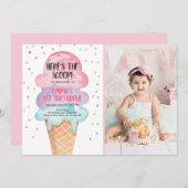 Ijsfeestje Dit is de leukste Roze confetti Kaart (Voorkant / Achterkant)