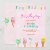 Ijsfeestje Hier Heb Je De Primeur Uitnodigingskaar Kaart (Voorkant / Achterkant)