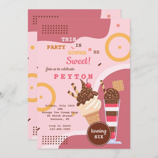 Ijsfeestje Kaart (Voorkant / Achterkant)