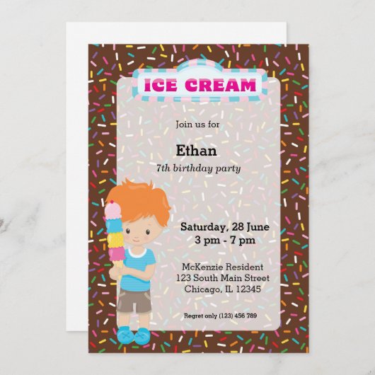 Ijsfeestje Kaart (Voorkant / Achterkant)