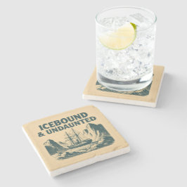 IJsgebonden en onverschrokken  poolverkenning Stenen Onderzetter