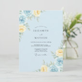 Ijsgele Ranunculus Eucalyptus Bruiloft Kaart (Staand voorkant)