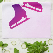 IJshanddoek schaats figuur schaats paars roze Theedoek (Gevouwen)