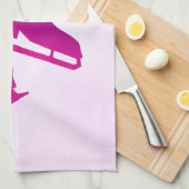 IJshanddoek schaats figuur schaats paars roze Theedoek (Quarter Fold)