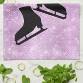 IJshanddoek schaatsen schaatsen paarse vonken Theedoek (Gevouwen)