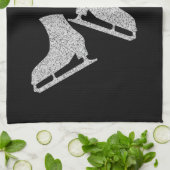 IJshanddoekjes schaats Zwarte zilverglitter Theedoek (Gevouwen)