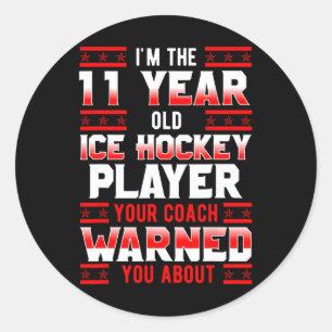 IJshockey 11e verjaardagsfeestje Speler Sportteam Ronde Sticker