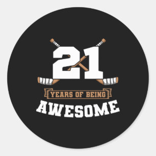 IJshockey 21e verjaardag sport Thema feest Doel T Ronde Sticker
