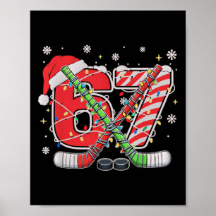 IJshockey 67 Kerstmis Grappig Zes Zeven Meme Poster