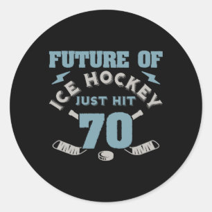 IJshockey 70e verjaardag Toekomstige Speler Puck S Ronde Sticker