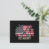 IJshockey - Amerikaanse vlag Briefkaart (Staand voorkant)