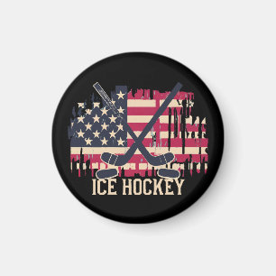 IJshockey - Amerikaanse vlag Magneet