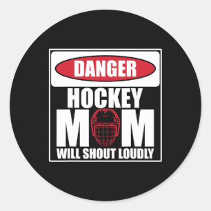 IjsHockey Antieke Moeder Moeder Gevaar Hockey Moed Ronde Sticker