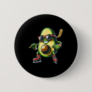 IJshockey Avocado Schaatsen Fun Zonnebril  Ronde Button 5,7 Cm