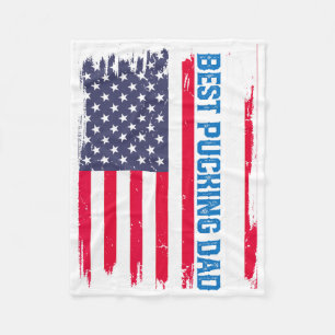 IJshockey Beste Puckende Papa Usa Amerikaanse Vlag Fleece Deken