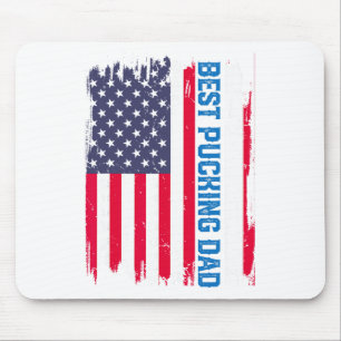 IJshockey Beste Puckende Papa Usa Amerikaanse Vlag Muismat