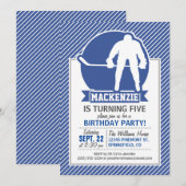 IJshockey, Blauwe & Witte Strepen, Sport Kaart (Voorkant / Achterkant)