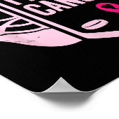 IJshockey Borstkanker Awareness Player Pink Spo Poster (Hoek)