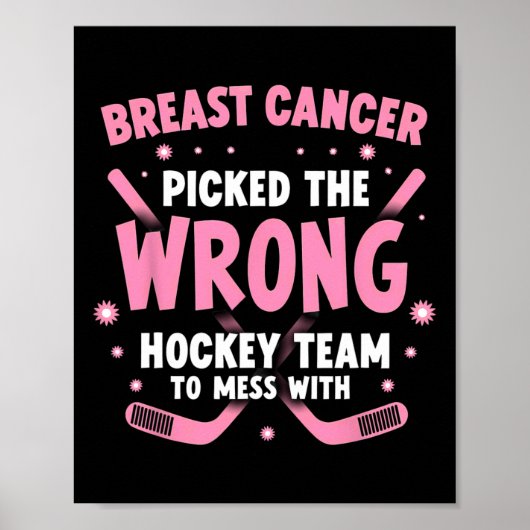 IJshockey Borstkanker Krijger Overlevende Poster (Voorkant)