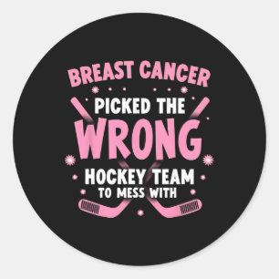 IJshockey Borstkanker Warrior Overlevende Ronde Sticker
