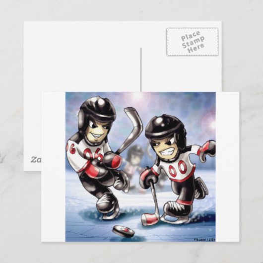 ijshockey briefkaart (Voorkant / Achterkant)