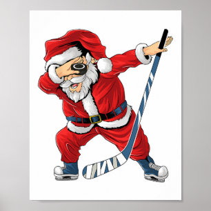 IJshockey Dabbing Kerstman IJshockeyspeler Chris Poster