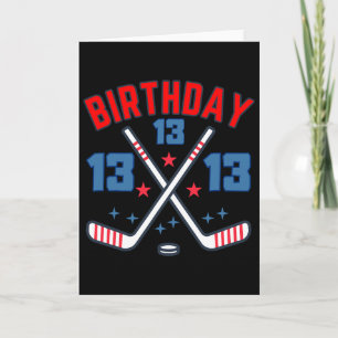 IJshockey Dertien Verjaardag Jongen 13e Feest Jong Kaart