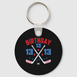 IJshockey Dertien Verjaardag Jongen 13e Feest Jong Sleutelhanger
