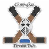 IJshockey design gepersonaliseerd Sticker (Voorkant)