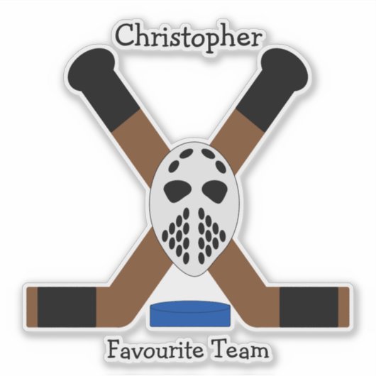 IJshockey design gepersonaliseerd Sticker (Voorkant)