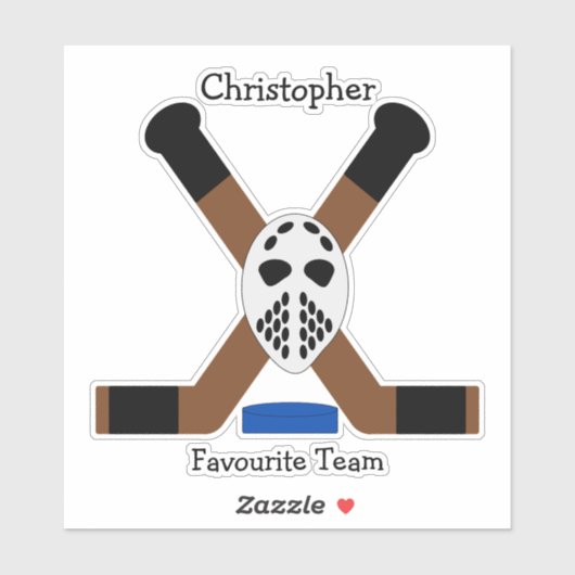 IJshockey design gepersonaliseerd Sticker (Vel)