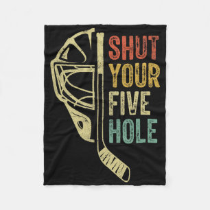IJsHockey Doelman Grappig Sluit Je Vijf Gaten Retr Fleece Deken