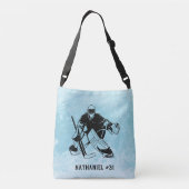 IJshockey doelman monogram Crossbody Tas (Achterkant)
