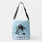 IJshockey doelman monogram Crossbody Tas (Voorkant)