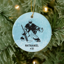IJshockey doelman monogram Keramisch Ornament